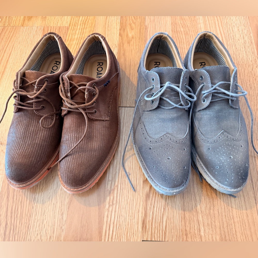 ROAMERS Brown and Gray Oxford Shoes